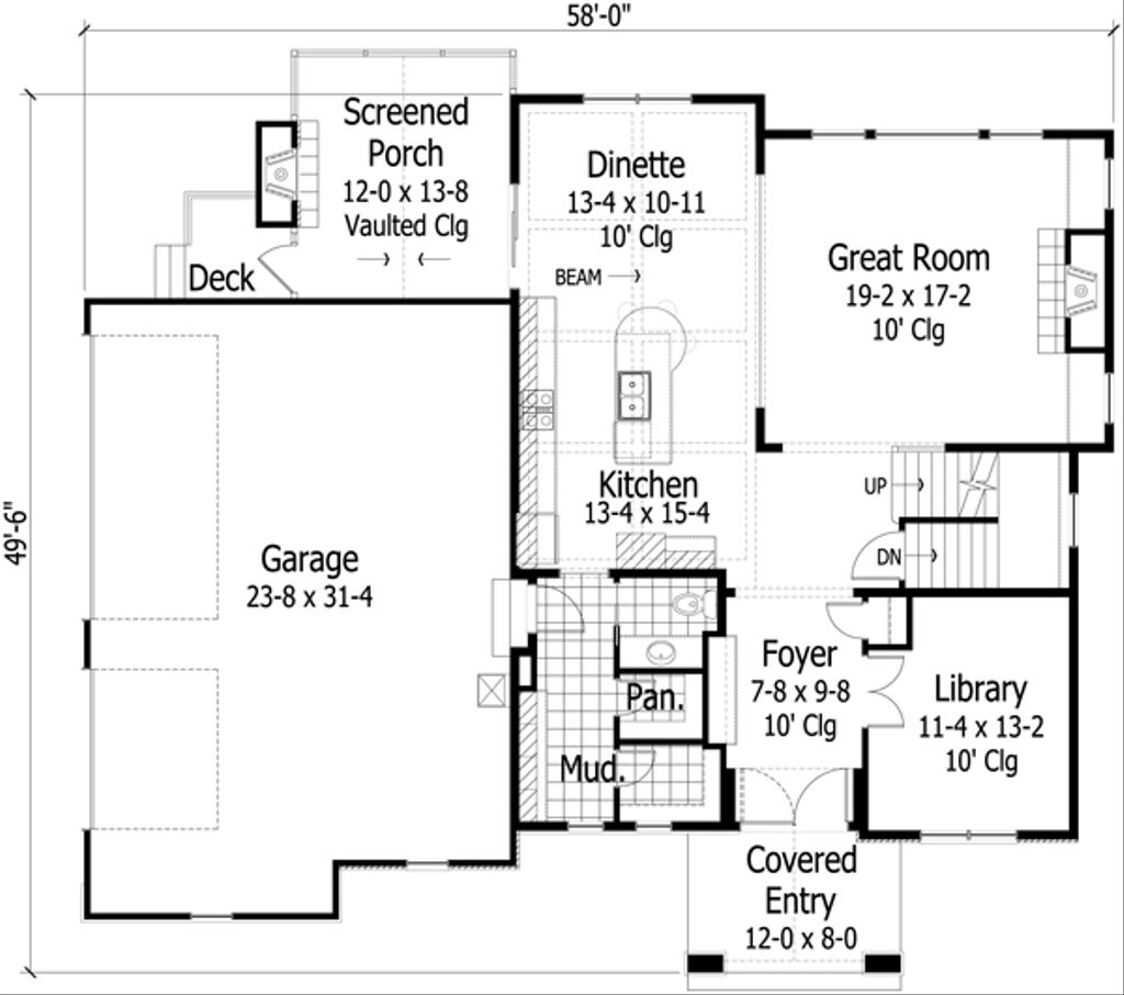 Craftsman Style House Plan - 3 Beds 2.5 Baths 2985 Sq/Ft Plan #51-437 ...