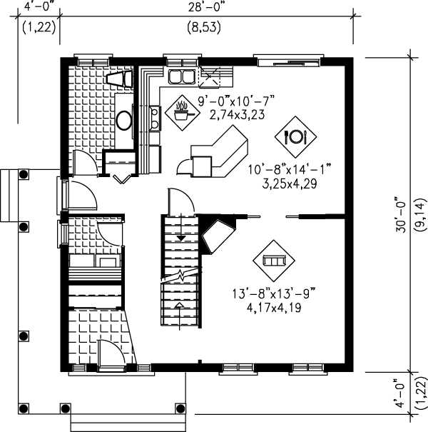 House Blueprint - Traditional Floor Plan - Main Floor Plan #25-2213