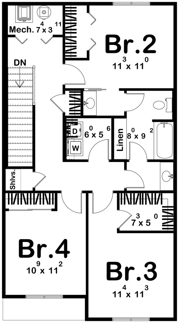 Architectural House Design - Farmhouse Floor Plan - Upper Floor Plan #455-693