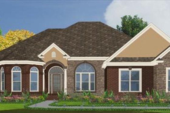 Exterior - Front Elevation for European House Plan #63-174 - 4 bed, 3 bath