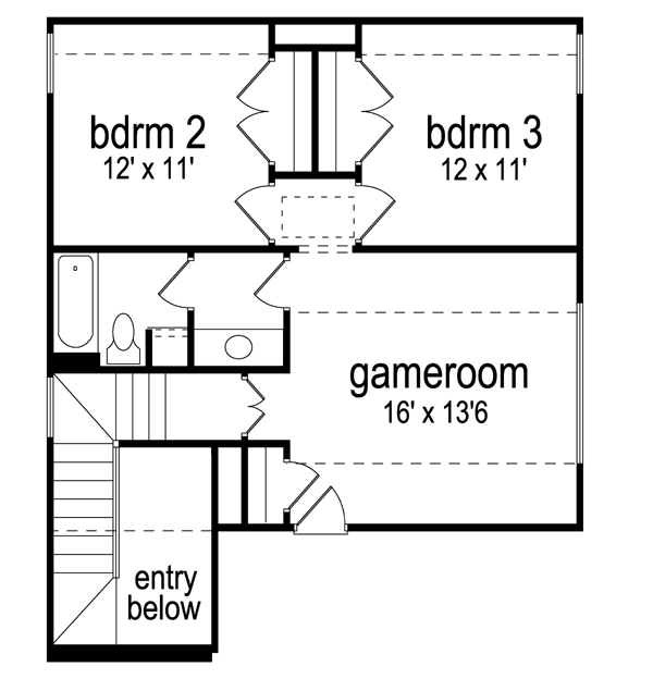 Home Plan - Cottage Floor Plan - Upper Floor Plan #84-569