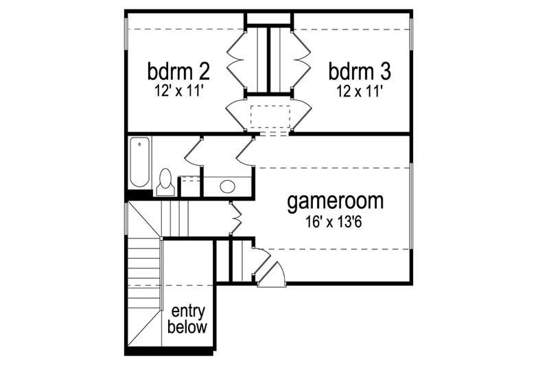 House Design - Floor Plan - Upper Floor for Cottage House Plan #84-569 - 3 bed, 2.5 bath