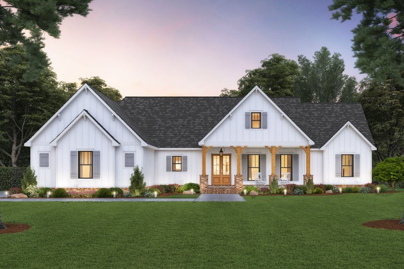 Dream House Plan - Farmhouse Exterior - Front Elevation Plan #1074-42