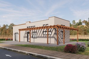 Adobe / Southwestern Exterior - Front Elevation Plan #1106-44