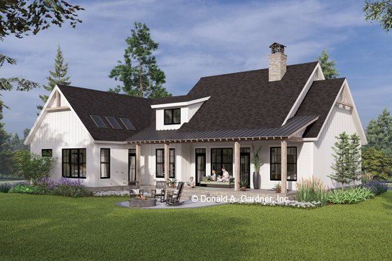 Exterior - Rear Elevation for Cottage House Plan #929-1194 - 5 bed, 3 bath