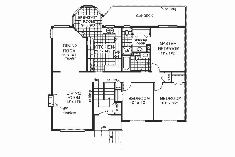 Home Plan - Floor Plan - Main Floor for European House Plan #18-301 - 4 bed, 3 bath