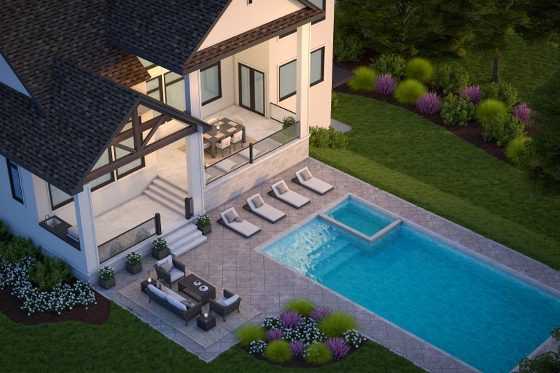 Dream House Plan - Exterior - Rear Elevation for Modern House Plan #20-2611 - 4 bed, 4.5 bath
