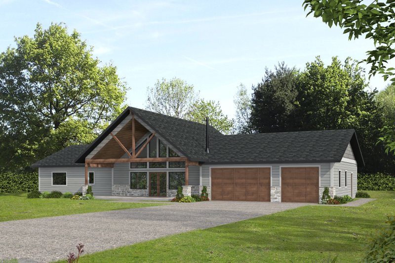 Architectural House Design - Craftsman Exterior - Front Elevation Plan #117-1011