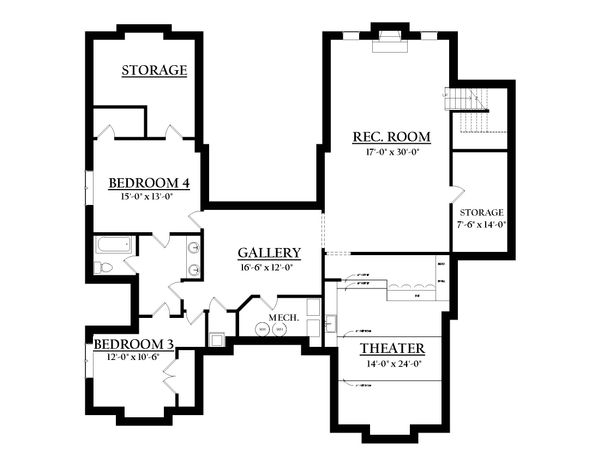 Architectural House Design - Country Floor Plan - Lower Floor Plan #937-6