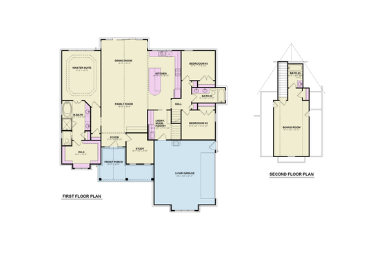Floor Plan - Main Floor for Farmhouse House Plan #54-681 - 3 bed, 3 bath