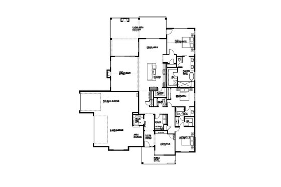 Floor Plan - Main Floor for Ranch House Plan #569-64 - 3 bed, 2.5 bath