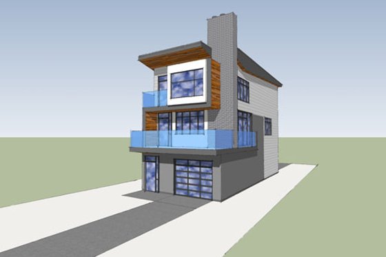 Exterior - Other Elevation 1 for Modern House Plan #518-2 - 2 bed, 2.5 bath