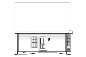 Exterior - Rear Elevation for Cottage House Plan #57-380 - 2 bed, 1 bath