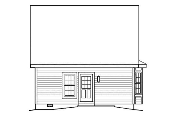 Exterior - Rear Elevation for Cottage House Plan #57-380 - 2 bed, 1 bath