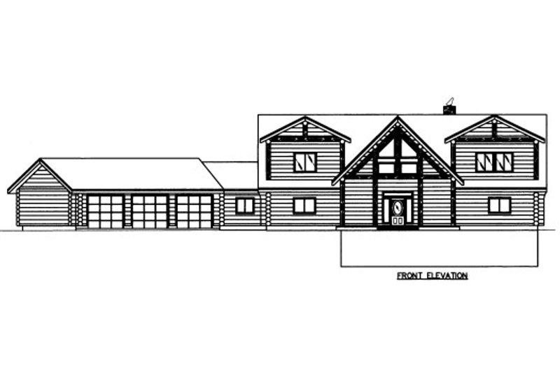 Dream House Plan - Exterior - Front Elevation 3 for Log House Plan #117-605 - 4 bed, 3.5 bath