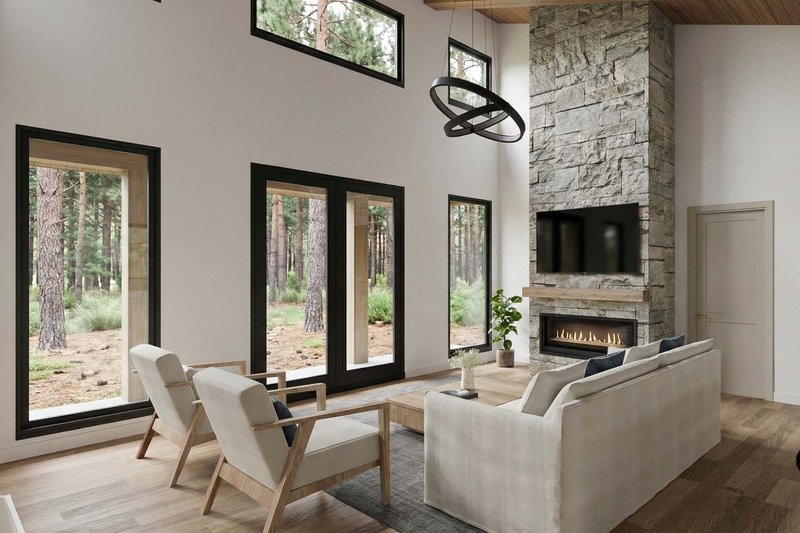 House Blueprint - Interior - Family Room 2 for Modern House Plan #923-471 - 3 bed, 2 bath