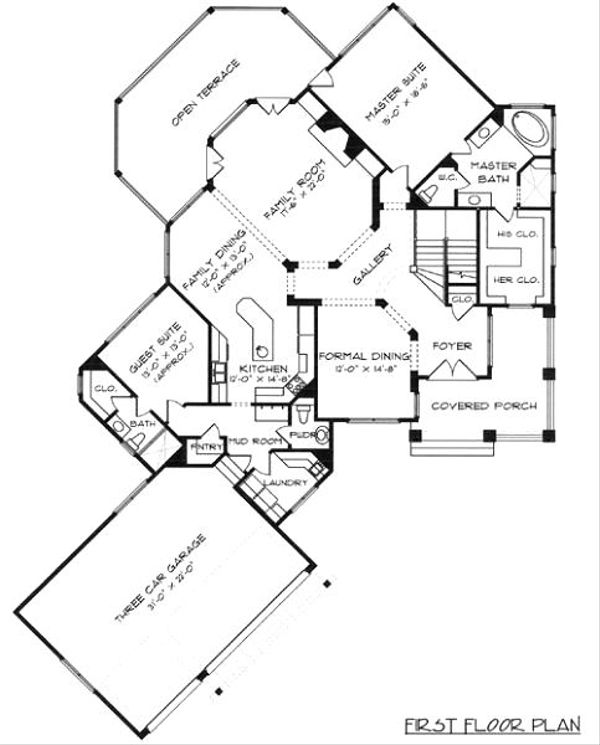 Traditional Floor Plan - Main Floor Plan #413-132