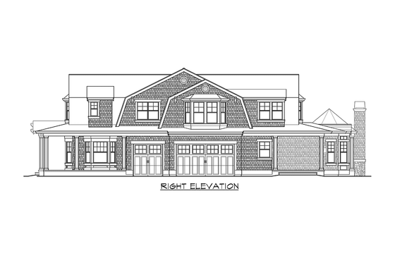 Exterior - Other Elevation 3 for Colonial House Plan #132-172 - 4 bed, 4.5 bath