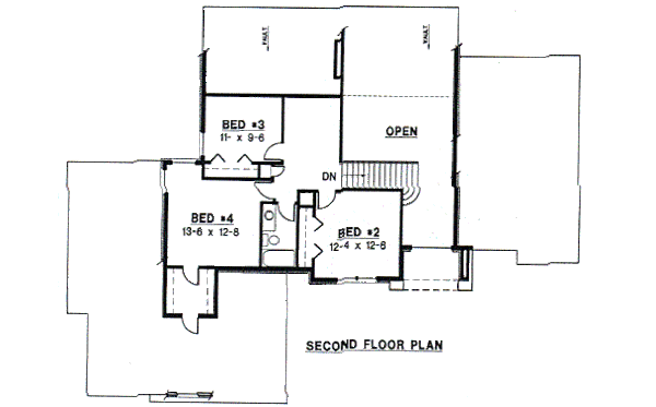 European Floor Plan - Upper Floor Plan #67-224