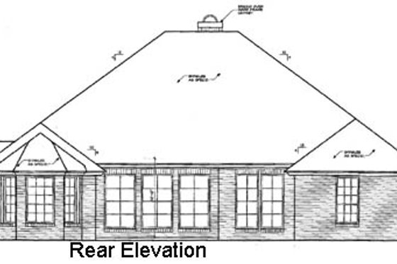 Exterior - Rear Elevation for European House Plan #310-318 - 3 bed, 2.5 bath