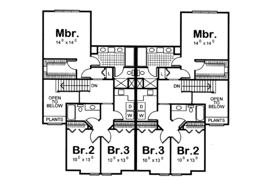 Floor Plan - Upper Floor for Traditional House Plan #20-565 - 3 bed, 2.5 bath
