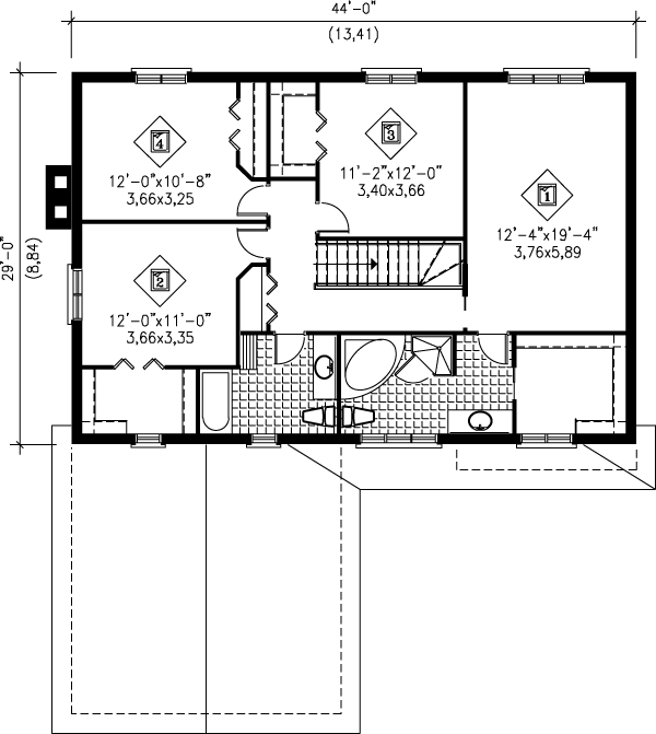 Traditional Floor Plan - Upper Floor Plan #25-2086