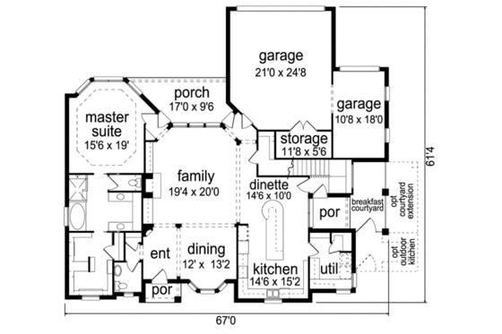 Floor Plan - Main Floor for Traditional House Plan #84-523 - 3 bed, 3.5 bath