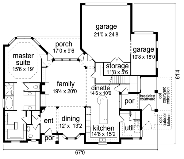 Dream House Plan - Traditional Floor Plan - Main Floor Plan #84-523