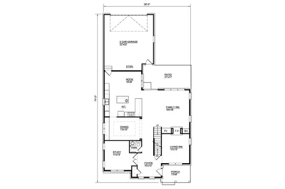 Floor Plan - Main Floor for Tudor House Plan #116-310 - 4 bed, 3.5 bath