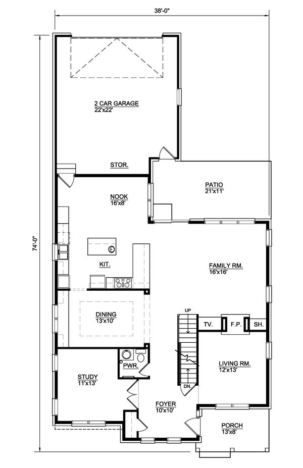 Tudor Floor Plan - Main Floor Plan #116-310