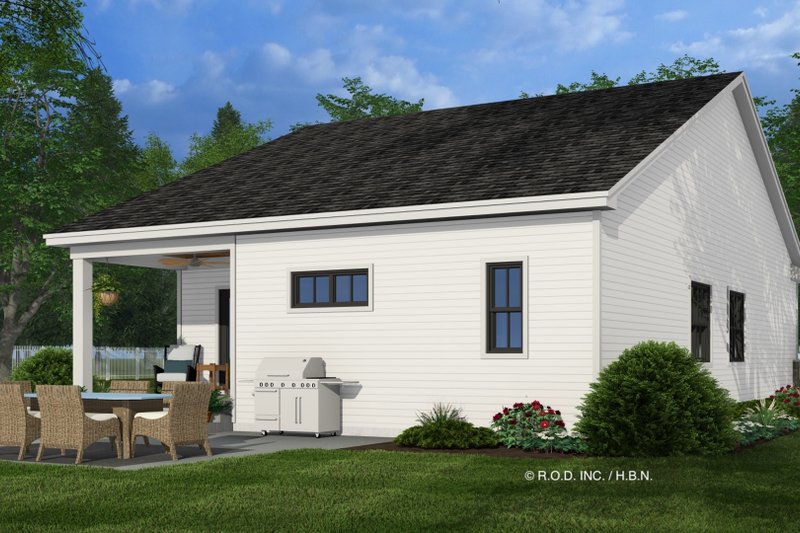 House Blueprint - Exterior - Rear Elevation 2 for Farmhouse House Plan #51-1328 - 3 bed, 2 bath