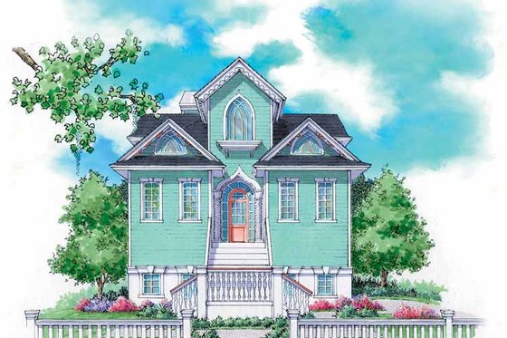 Exterior - Front Elevation 3 for Craftsman House Plan #930-151 - 2 bed, 2.5 bath