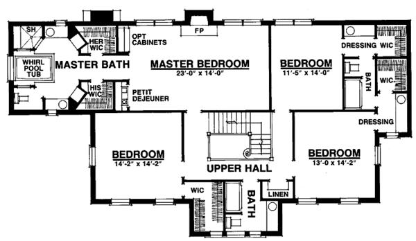 Architectural House Design - Classical Floor Plan - Upper Floor Plan #1016-34