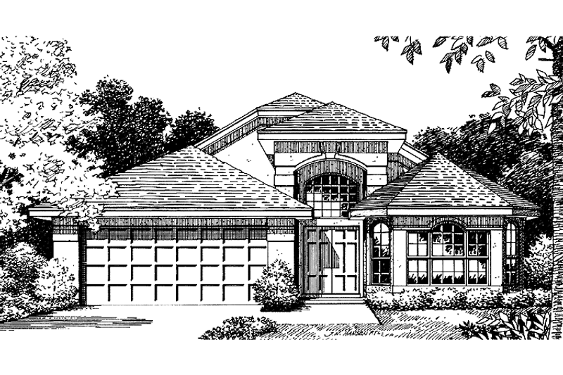 Home Plan - Exterior - Front Elevation 3 for Mediterranean House Plan #417-773 - 4 bed, 2 bath