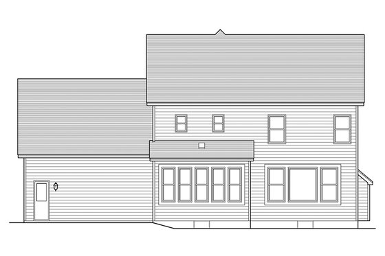 Exterior - Rear Elevation for Colonial House Plan #1010-120 - 3 bed, 2.5 bath