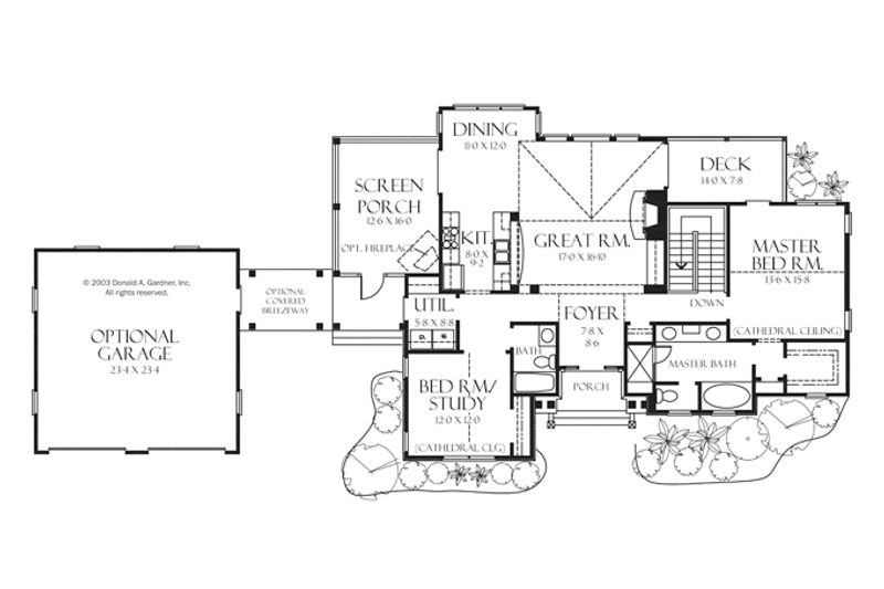 Architectural House Design - Floor Plan - Main Floor for Craftsman House Plan #929-945 - 4 bed, 4 bath