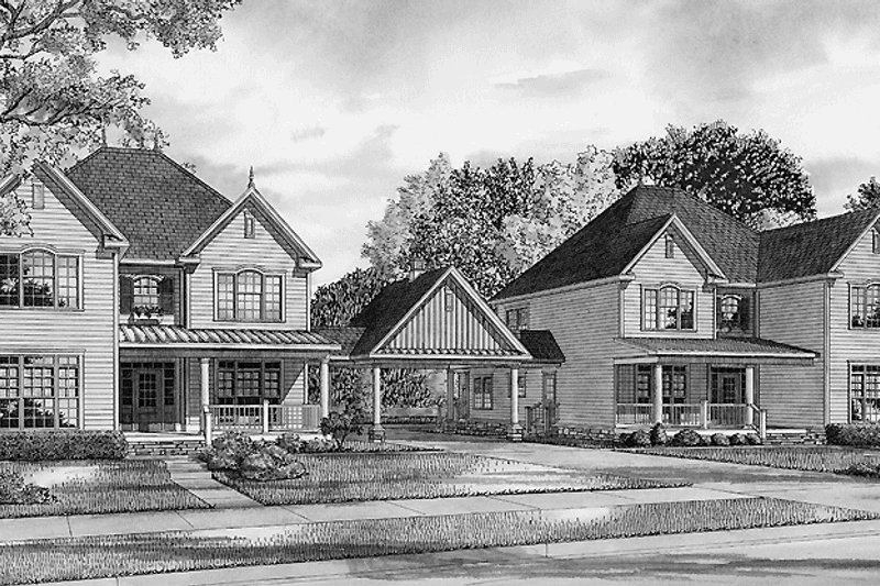 Home Plan - Exterior - Front Elevation 3 for Country House Plan #17-2818 - 8 bed, 6 bath