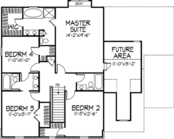 House Design - Colonial Floor Plan - Upper Floor Plan #320-928
