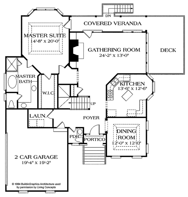 Dream House Plan - Traditional Floor Plan - Main Floor Plan #453-388