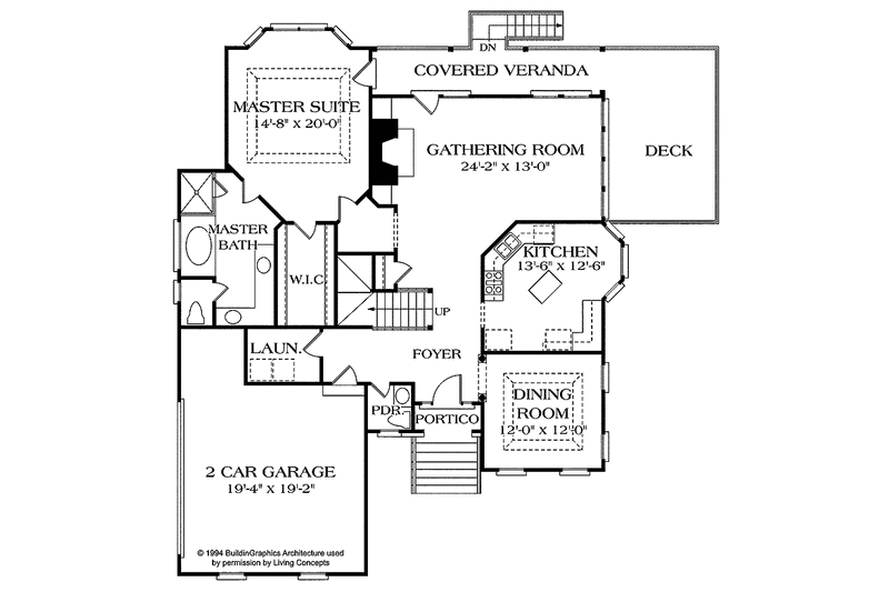 Dream House Plan - Floor Plan - Main Floor for Traditional House Plan #453-388 - 3 bed, 2.5 bath