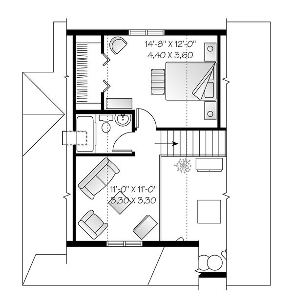 Architectural House Design - Cottage Floor Plan - Upper Floor Plan #23-824