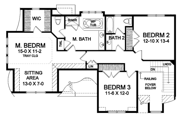 House Plan Design - Traditional Floor Plan - Upper Floor Plan #328-343