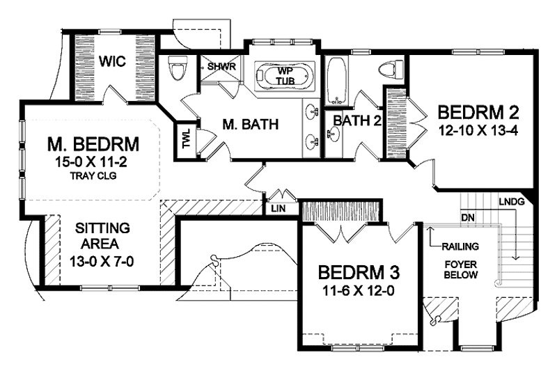 House Plan Design - Floor Plan - Upper Floor for Traditional House Plan #328-343 - 3 bed, 2.5 bath