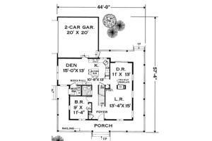 Floor Plan - Main Floor for Country House Plan #3-286 - 4 bed, 2.5 bath