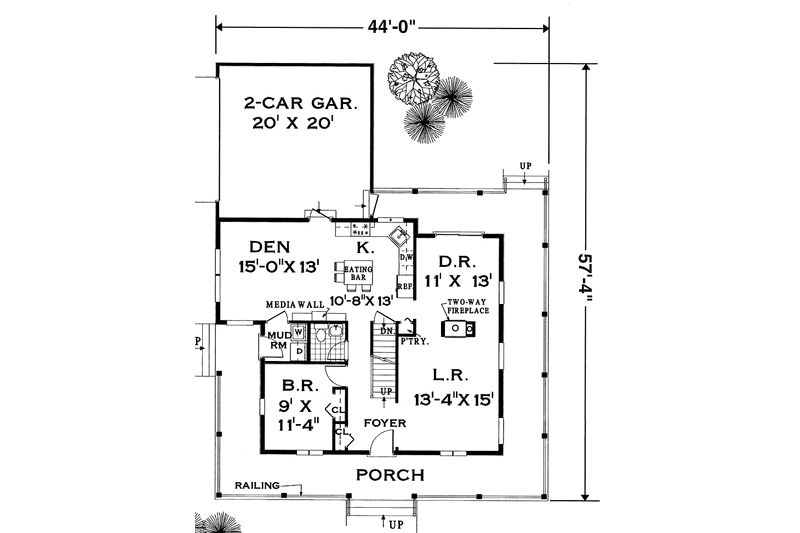 Dream House Plan - Floor Plan - Main Floor for Country House Plan #3-286 - 4 bed, 2.5 bath