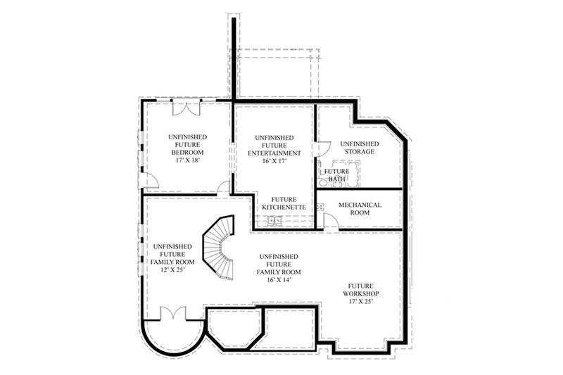 Home Plan - Floor Plan - Lower Floor for European House Plan #119-417 - 4 bed, 4 bath