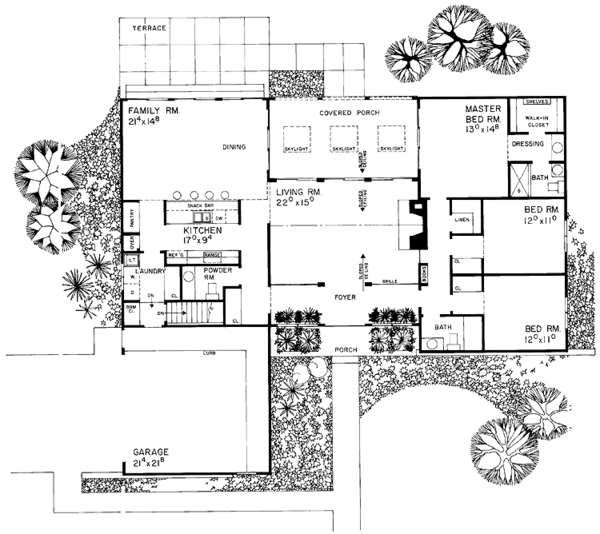 House Design - Contemporary Floor Plan - Main Floor Plan #72-728