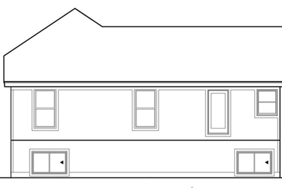 Exterior - Rear Elevation for Traditional House Plan #67-790 - 3 bed, 2 bath
