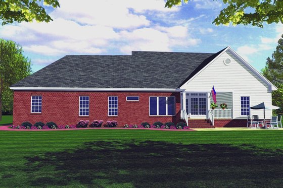 Exterior - Rear Elevation for Country House Plan #21-152 - 3 bed, 2.5 bath