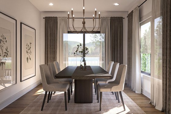 Interior - Dining Room 1 for Tudor House Plan #455-373 - 2 bed, 2 bath